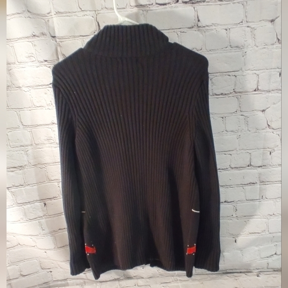 Chaps Womens Aztec Print Black Full Zip Sweater Jacket XL - Picture 2 of 15